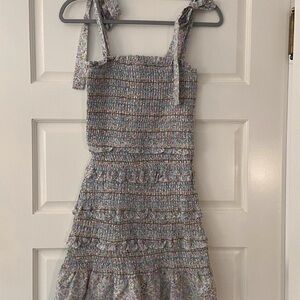 Floral Smocked Dress with Tie Straps